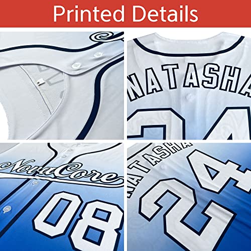 Custom Split Baseball Jersey Button Down Shirt Sports Personalized Stitched Name Number for Men/Women/Boy