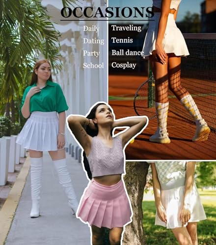 Women Pleated Skirt Tennis Golf Skorts with Lining Shorts Athletic Pleated Skirts for Women