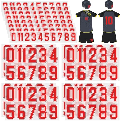 176 Sheets 1936 Pcs Iron on Numbers for Jersey T-Shirt Heat Transfer Numbers 0-9 for Fabric Clothing Sports Jersey Helmet