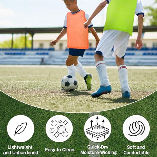 Pinnies Team Practice Vests for Child Youth Teen Adult,Mesh Scrimmage Jersey for Soccer Football Basketball