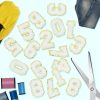 40Pcs Self-Adhesive Chenille Number Patches 0-9 with Glitter Border for Team Jerseys, Sports Uniforms, Football, Jeans, Bags