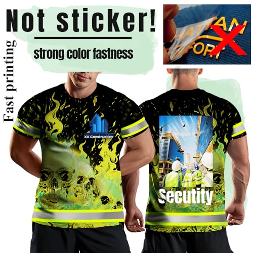 Skull Safety T-Shirts Customize Logo High Visibility Reflective Outdoor Security Team Uniform