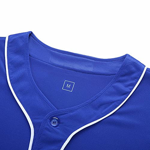 Blank Baseball Jersey,Short Sleeve Plain Jersey Shirt,Sports Uniform for Men Women(White, Black, Red,Blue,S-3XL)
