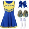 4 Pcs Cheerleader Costumes for Women Adults Girls Cheer Uniform Outfit for 2025 Halloween