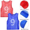 24 Pcs Nylon Mesh Pinnies with Numbers Scrimmage Jerseys for Scrimmage Vest Soccer Bibs for Youth Adult with Carry Bag