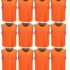 DH Mens Soccer Sports Team Practice Pinnies Scrimmage Training Mesh Vests -12 Pcs Pack