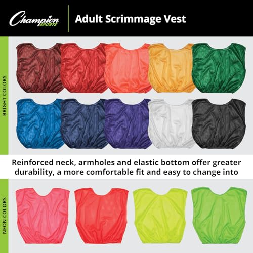 unisex-adult Mesh Practice Scrimmage Vest Regular and Numbered (Youth and Adult) - Pack of 12