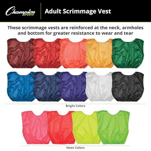 unisex-adult Mesh Practice Scrimmage Vest Regular and Numbered (Youth and Adult) - Pack of 12