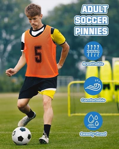 48 Pcs Pinnies for Sports Double Soccer Penny Soccer Pinnies Scrimmage Vests Mesh Basketball Team Practice Jersey