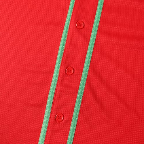 Men's Baseball Jersey Blank Softball Jersey Casual Short Sleeve Button Down T-Shirt