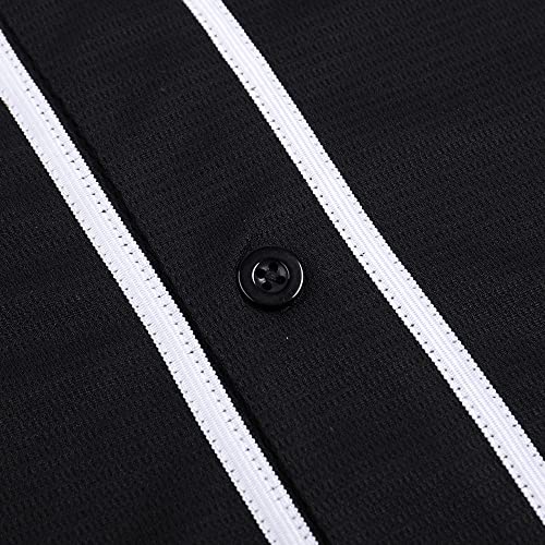 Blank Baseball Jersey for Men Women Full Button Up Short Sleeves Shirts Hip Hop Hipster Sports Uniforms