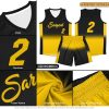 Personalized Gradient Basketball Jersey Shorts Printed Team Jersey with Name Number for Men Youth Basketball Uniform