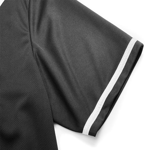 Womens Baseball Jersey Button Down Softball Jersey Short Sleeve Tee Hip Hop Shirt Active Team Sports Uniforms