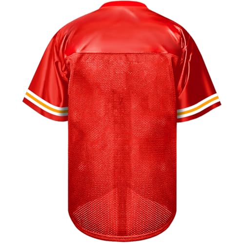 Men Blank Plain Football Jersey, Adult Hip Hop Hipster Short Sleeve Mesh Pullover Shirts,Custom Uniforms for Party