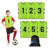Numbered Soccer Pennies, Scrimmage Vest Sports Pinnies, Team Practice Pinnies, Soccer Bibs Training Vest for Adult Youth 6pcs