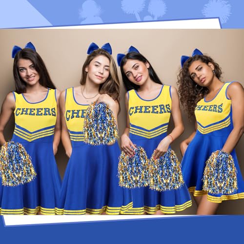 4 Pcs Cheerleader Costumes for Women Adults Girls Cheer Uniform Outfit for 2025 Halloween