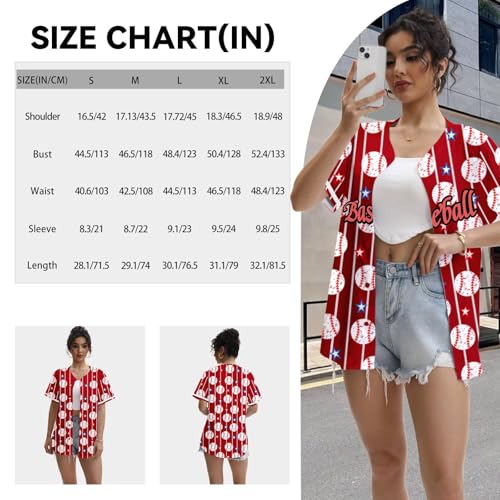 Womens Baseball Jersey Baseball Print Button Down Softball Jersey Game Day Baseball Mom Shirt Active Team Sports Uniforms