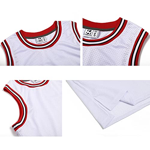 Pack of 3 Men's Basketball Jerseys Mesh Athletic Team Sports Uniforms Hip Hop Shirts Tank Tops
