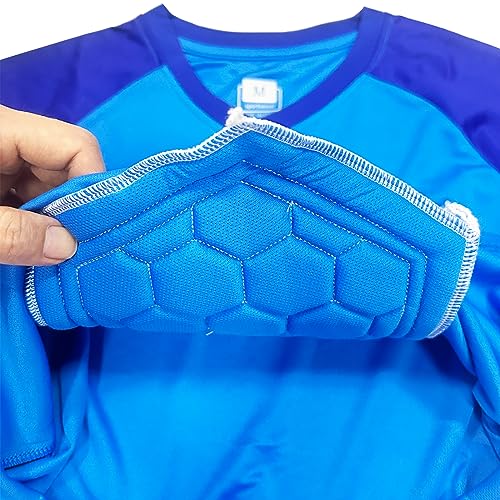 Kids Goalie Shirt Goalkeeper Jersey Padded Long Sleeve Sports Team Soccer Football Training Uniform for Boys Girls