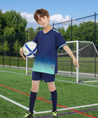 Boys 2-Pack Jersey Soccer Knit Set Sport Team Uniform Shirt and Shorts