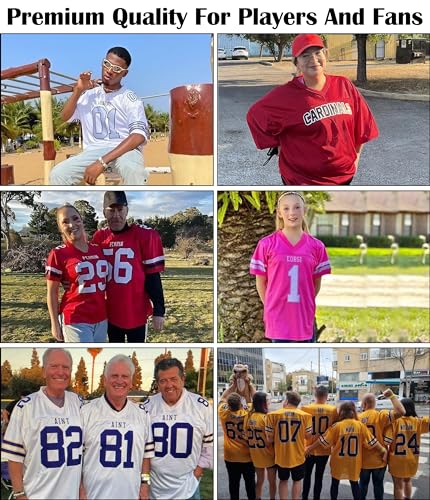 Custom Football Jersey Uniform, Gold Collection, Personalized Stitched Printed Team Name, Number for Men Women Youth