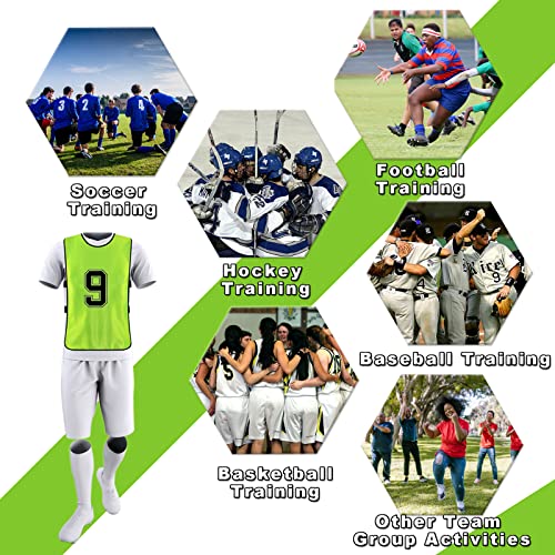 Numbered Soccer Pennies, Scrimmage Vest Sports Pinnies, Team Practice Pinnies, Soccer Bibs Training Vest for Adult Youth 6pcs