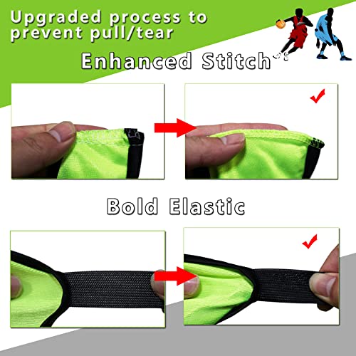 Numbered Soccer Pennies, Scrimmage Vest Sports Pinnies, Team Practice Pinnies, Soccer Bibs Training Vest for Adult Youth 6pcs