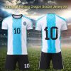 Argentina Soccer Jersey for Kids Boys Girls HOM Jersey Kit Youth Football Team Uniform Sports Fan Shirts Set