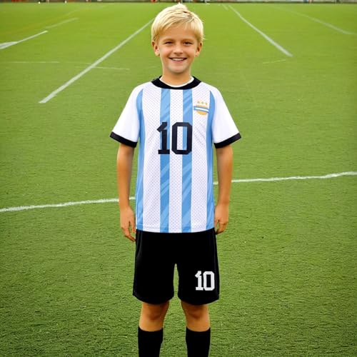 Boy's Soccer Jerseys for Kids #10 Outdoors Football Team Training Uniform Kit Boys Girls Youth Child Sport Fan Jersey