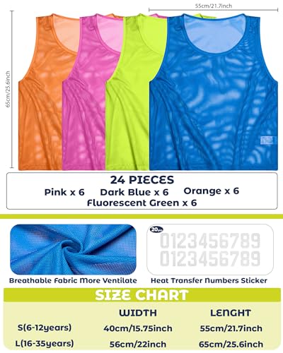 Pinnies Scrimmage Vests, Nylon Mesh Team Practice Jersey Youth Pinnies for Sports Basketball Soccer Football