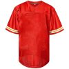 Men Blank Plain Football Jersey, Adult Hip Hop Hipster Short Sleeve Mesh Pullover Shirts,Custom Uniforms for Party