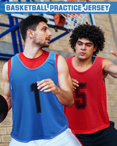 48 Pcs Pinnies for Sports Double Soccer Penny Soccer Pinnies Scrimmage Vests Mesh Basketball Team Practice Jersey