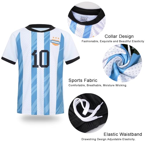 Soccer Jerseys for Kids Boys Girls Youth for Sport Football Training Uniform Soccer Fans Shirt Gift Kit Set