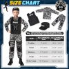 SWAT Police Costume for Kids, Kids Police Costume for Boys with SWAT Vest, Halloween Gifts for Boys 3-12