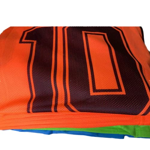 Soccer Sports Team Practice Pinnies Scrimmage Training Mesh Vests with Number-12 pcs Pack