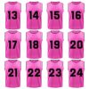 12-Pack Numbered Scrimmage Pinnies Sports Vests Team Practice Mesh Jerseys #13-24