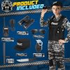 SWAT Police Costume for Kids, Kids Police Costume for Boys with SWAT Vest, Halloween Gifts for Boys 3-12