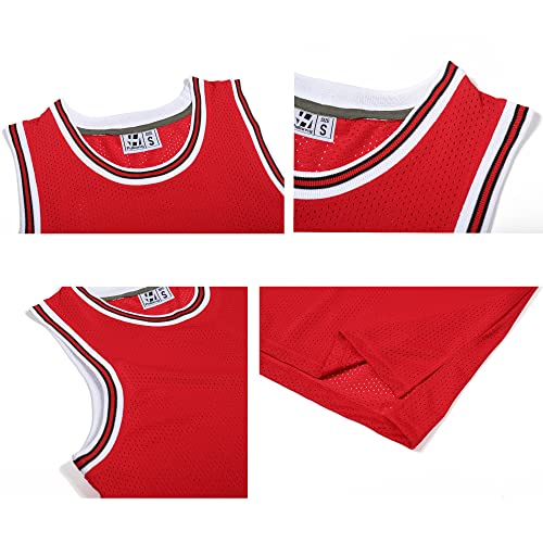 Pack of 3 Men's Basketball Jerseys Mesh Athletic Team Sports Uniforms Hip Hop Shirts Tank Tops