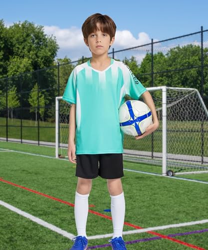 Boys 2-Pack Jersey Soccer Knit Set Sport Team Uniform Shirt and Shorts