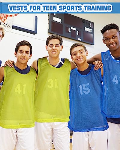 36 Pcs Adult Pinnies Scrimmage Vests Youth Pinnies Team Practice Jerseys for Sports Soccer Football Basketball Practice