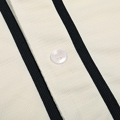 DEHANER Plain Blank Baseball Jerseys for Men Women Adult Hip Hop Hipster Button Down Shirts Sports Uniforms Outfits