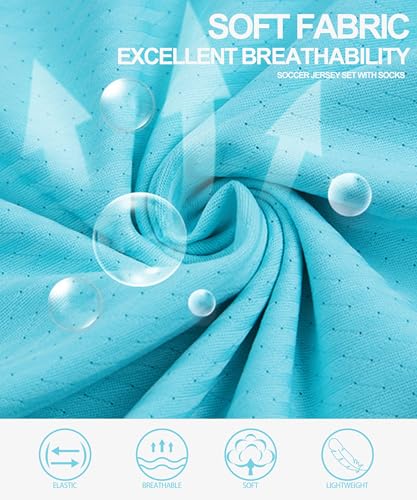 Men's Soccer Jersey and Shorts Quick Dry Youth Team Training Uniform with Socks