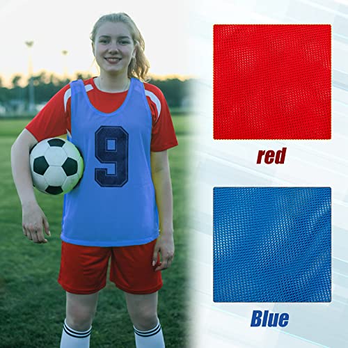 24 Pack Nylon Mesh Scrimmage Team Practice Vests Pinnies Jerseys Train Vest for Adult Sport Basketball Soccer Football