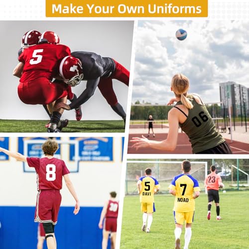 32 Sheets 462 Pieces Iron on Letters and Numbers, 8 Inch 0-9 Iron on Numbers & 2 Inch A-Z Heat Transfer Vinyl Letters for