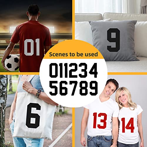 88 Pieces Iron On Numbers, Jersey Heat Transfer Numbers for Sports T Shirts Team Uniform Football Basketball Baseball-Black, 8