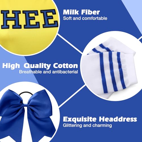 4 Pcs Cheerleader Costumes for Women Adults Girls Cheer Uniform Outfit for 2025 Halloween