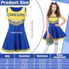 4 Pcs Cheerleader Costumes for Women Adults Girls Cheer Uniform Outfit for 2025 Halloween