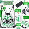 24 Pcs Cheer Drawstring Backpack Bulk Clear PVC Cheerleader Gym Storage Bags Gift for Sports Team Women Accessories (Green)
