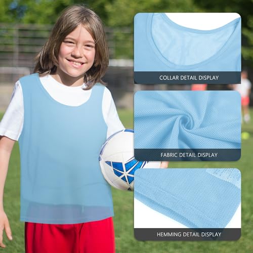 Scrimmage Team Practice Vests Sports Pinnies Soccer Training Basketball Nylon Mesh Jerseys for Child & Adult(12 Pack)