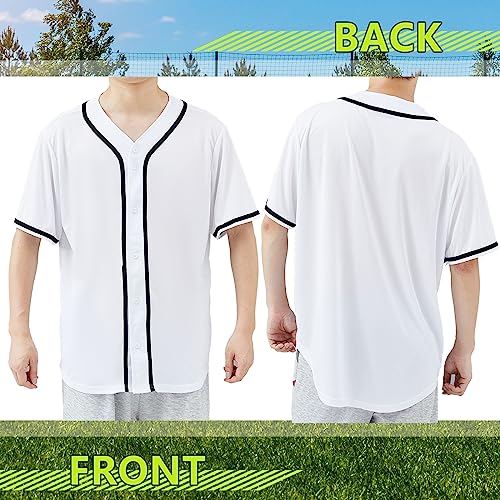 4 Pcs Baseball Jersey Men Jersey Blank Plain Button Down Baseball Jersey Short Sleeve Jersey Team for Hipster